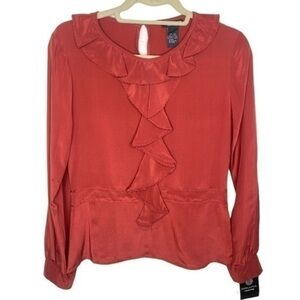 Doncaster Silk Ruffle Blouse Size Small NWT